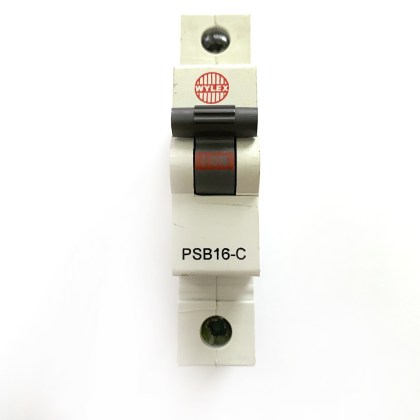Wylex PSB16-C Black Clip C16 16A 16 Amp MCB Circuit Breaker Type C